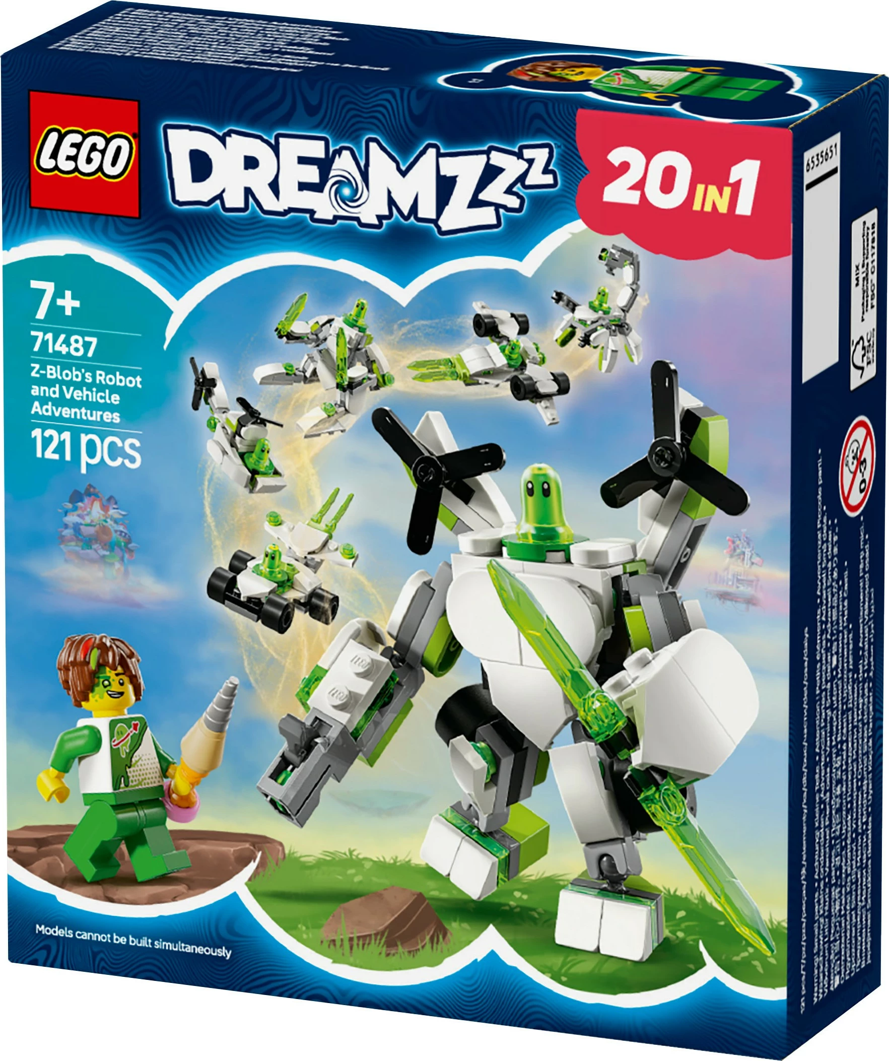 Set LEGO DREAMZzz 71487 Z-Blob Robot dhe Automjete, 121 pjesë