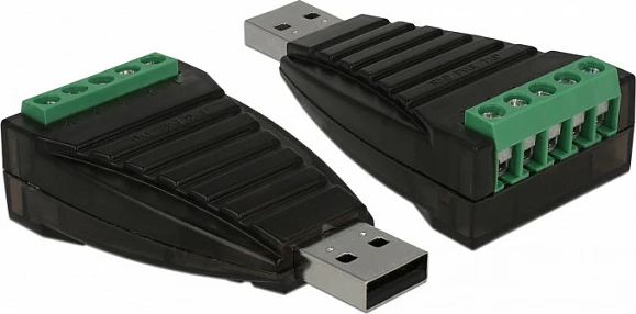 Konvertues USB-A në RS-422/RS-485 DeLOCK 87738, 921.6 Mbit/s, Plug and Play, i zi