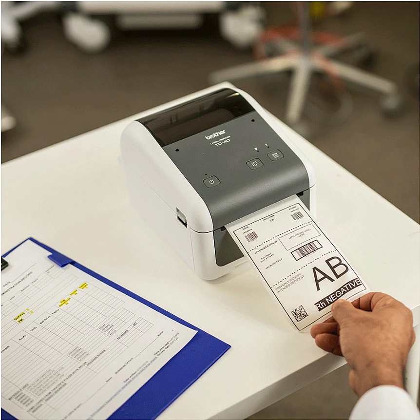Printer etiketash Brother TD-4410D, direkt termal, 203 DPI, USB, 203 mm/s, gri/bardhë