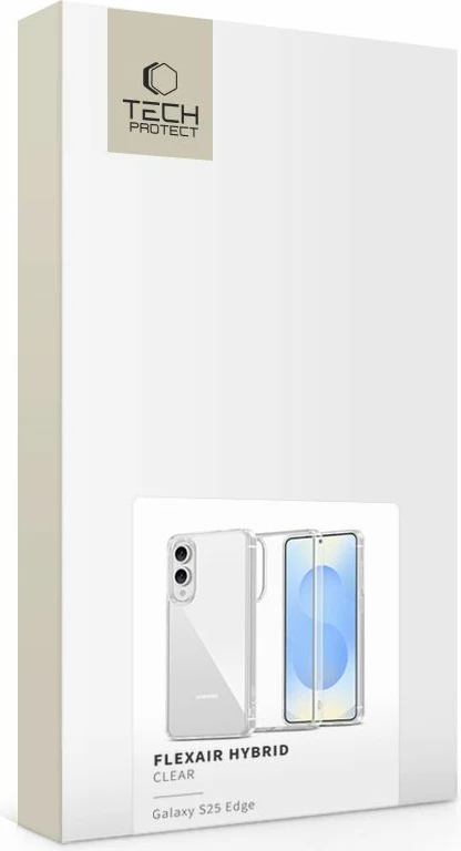 Mbështjellës Tech-Protect FlexAir Hybrid për Samsung Galaxy S25 Edge, Transparent