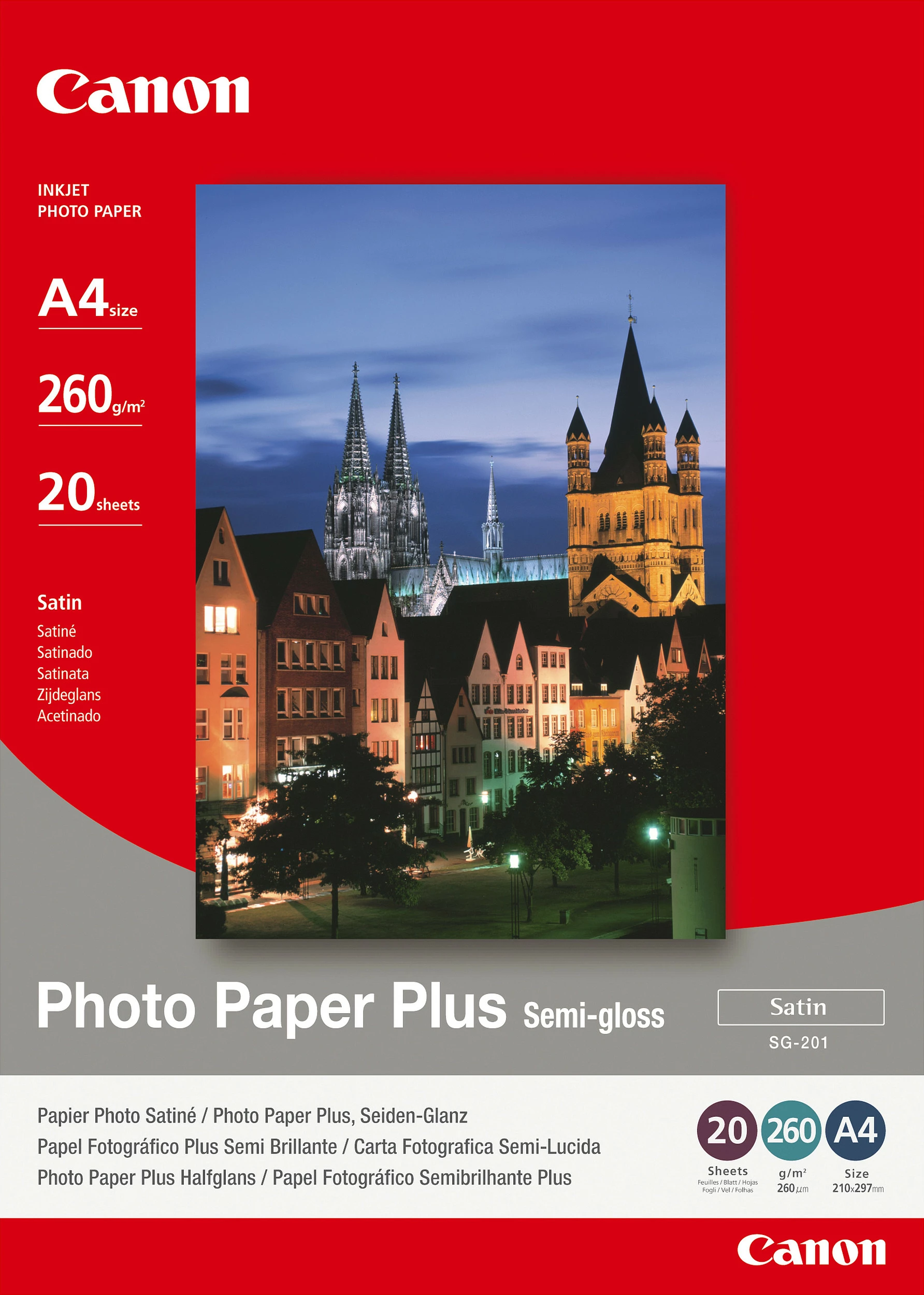 Letër foto Canon 1686B021, A4, 260g, 20 fletë, satin