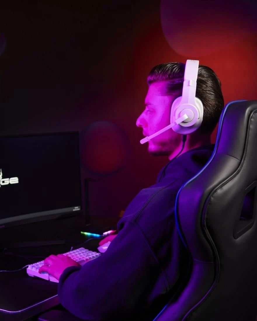 Kufje gaming uRage SoundZ 100 V2, me mikrofon, Jack 3.5mm + USB-C, të bardha
