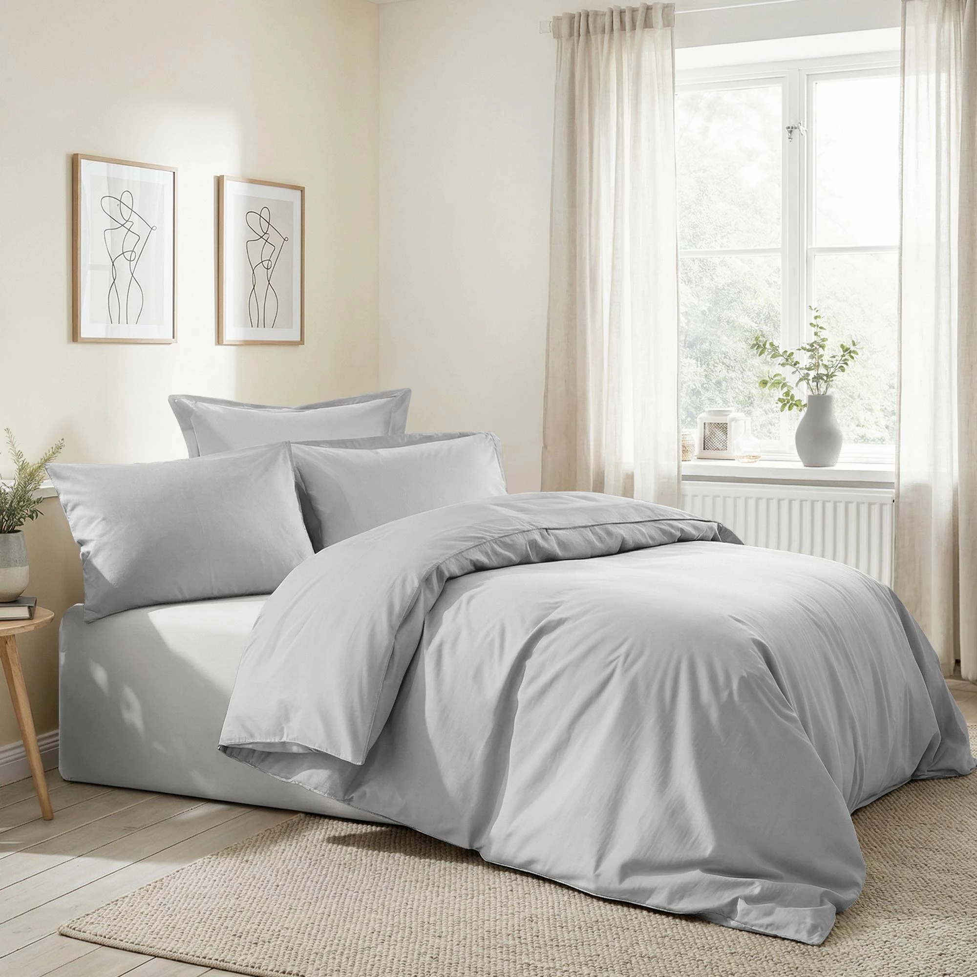 Set mbulesë për jorgan dopio, ngjyrë gri, L'essentiel