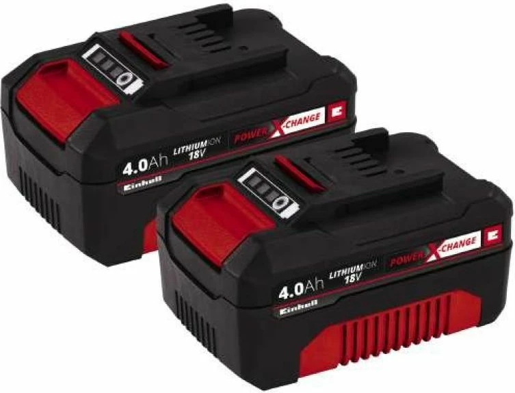 Bateri EINHELL 18 V 2x4.0 Ah, e zezë/e kuqe set