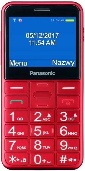 Celular Panasonic KX-TU155, i thjeshtë, për të moshuar, i kuq
