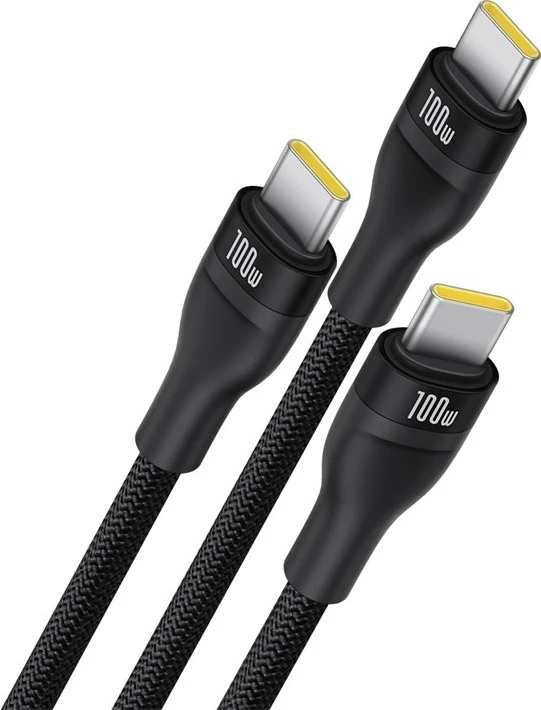 Kabllo Baseus Flash Series Type C në C+C+C, 480 Mbps, 1.5 m, E zezë