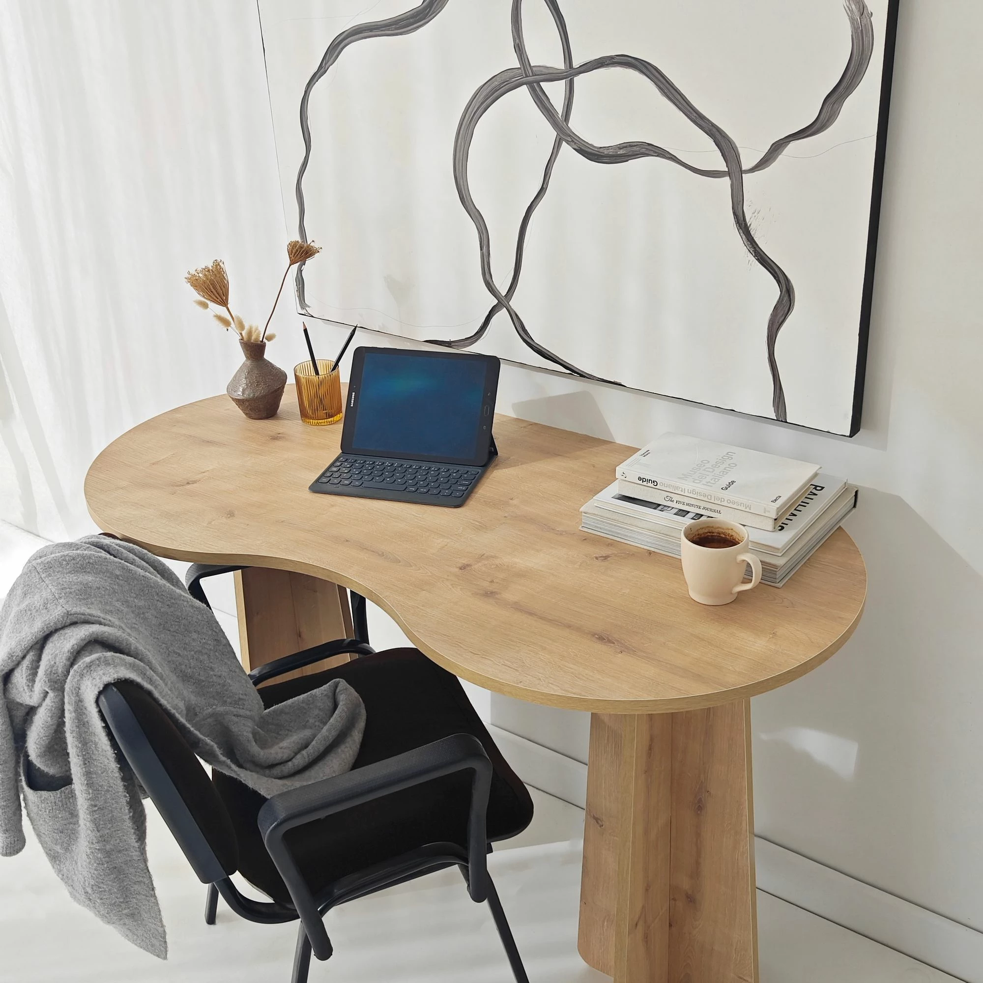 Tavolinë pune, ngjyrë Sapphire Oak, Skye Decor, Infini