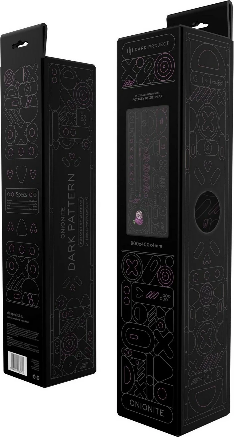 Mauspad Dark Project Onionite Dark Pattern XL, plastik, i zi