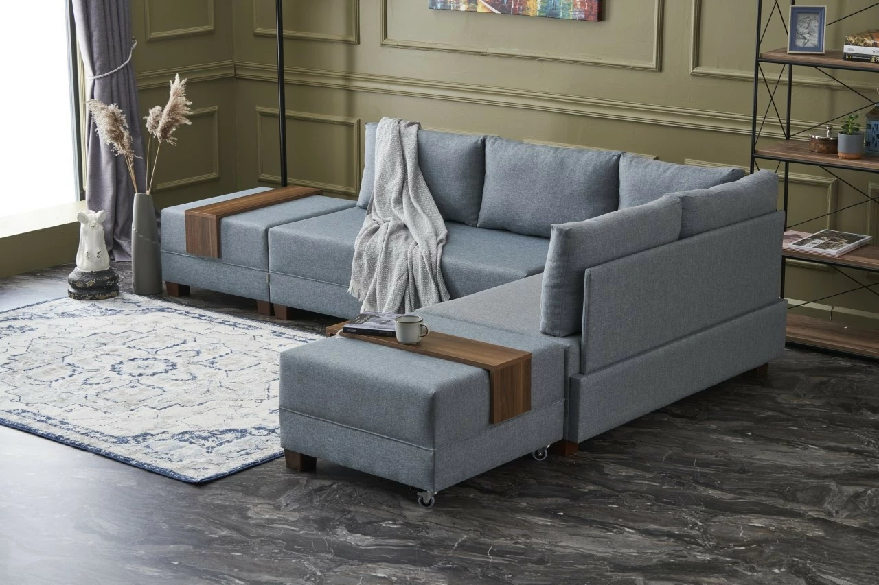 Kënd-sofë krevati Fly, ngjyrë kaltër, Atelier del Sofa