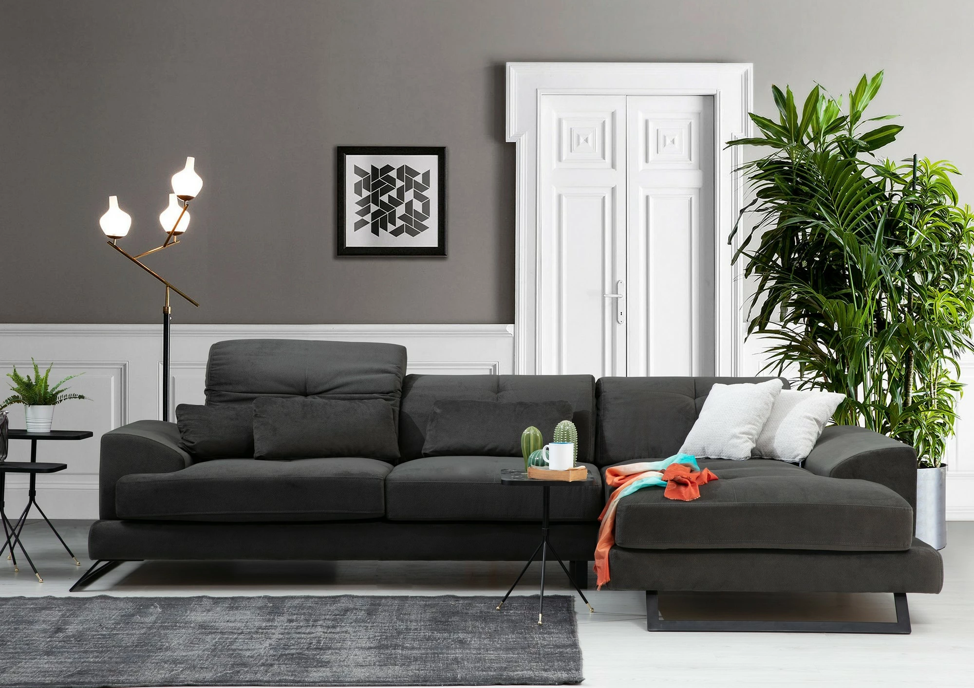 Kënd-sofë Atelier del Sofa, Frido kënd i djathtë (L3+Chl), anthracite