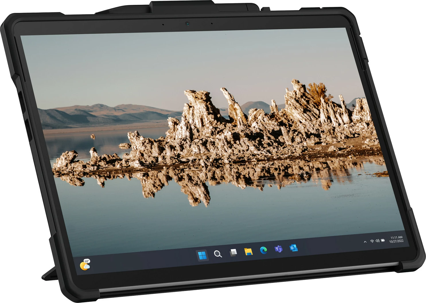 Mbështjellës rugged Urban Armor Gear Metropolis SE për Microsoft Surface Pro 9/10/11 13", me stand dhe pen loop, i zi
