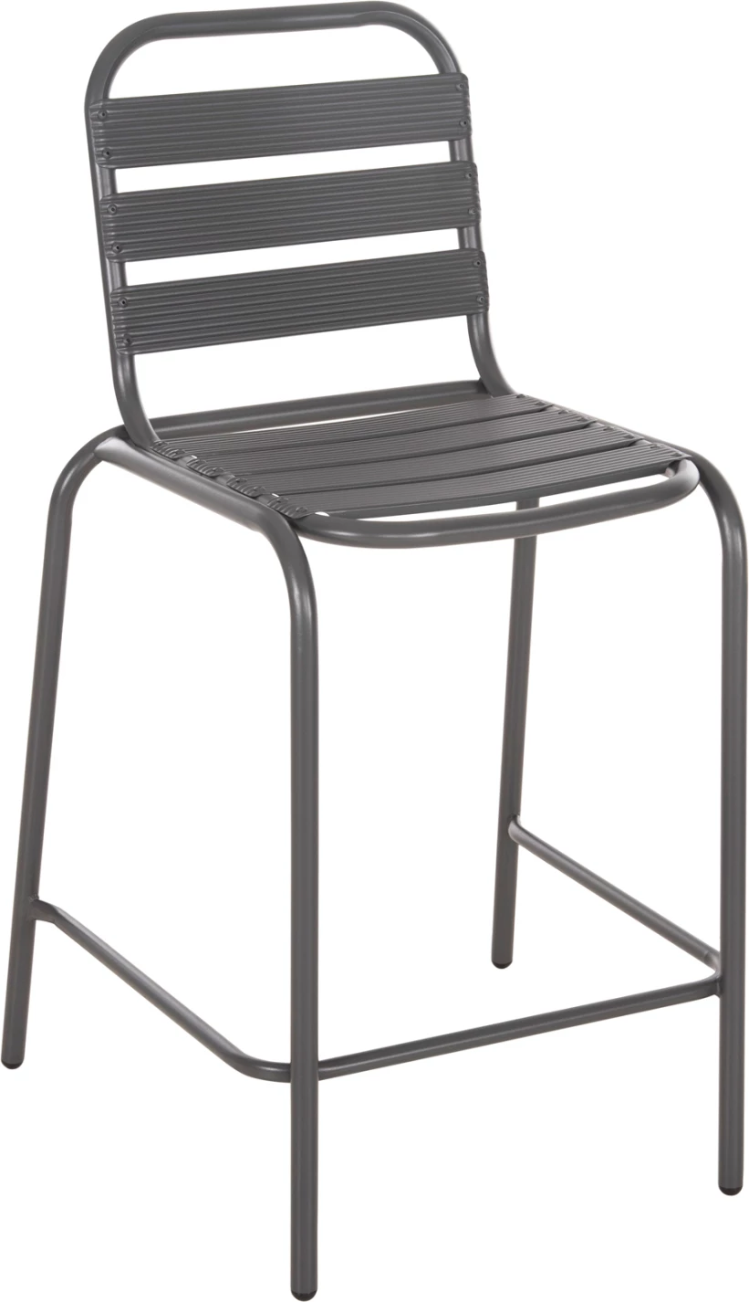 Karrige për bar mesatare LAURA FH6065.01 kornizë metali dhe alumin ngjyrë gri 58x58x100Hcm