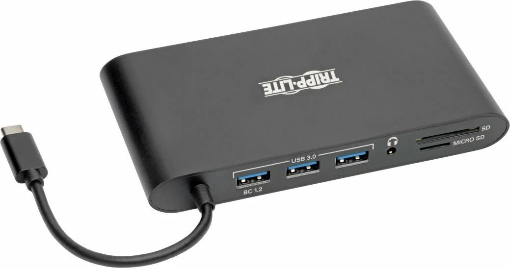 Dock USB-C Tripp Lite Dual Display 4K HDMI/mDP, VGA, Hub USB-A/C 3.2 Gen 1, LAN, PD Charging 100W, i zi