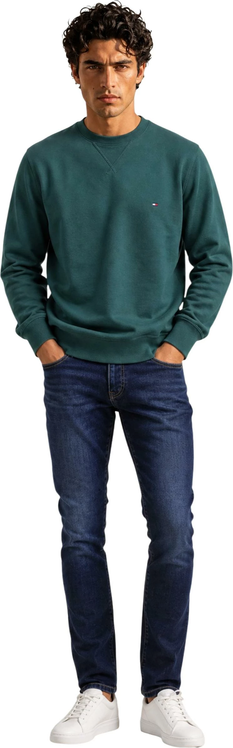 Duks për meshkuj Tommy Hilfiger ESS Seasonal Fleece MW0MW40000, i gjelbër [Madhësia: L]