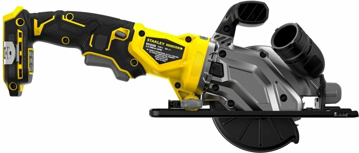 Mini sharrë rrethore me bateri Stanley Fatmax SFMCS515B-XJ 18V 115mm, e verdhë/zezë, pa bateri/pa karikues