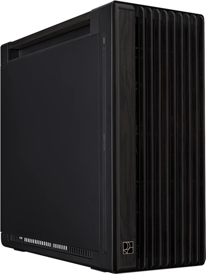 Kasë ASUS ProArt PA602 Wood Edition E-ATX, mbështetje radiator 420mm, USB-C 20Gbps, 3 ventilatorë të instaluar, e zezë