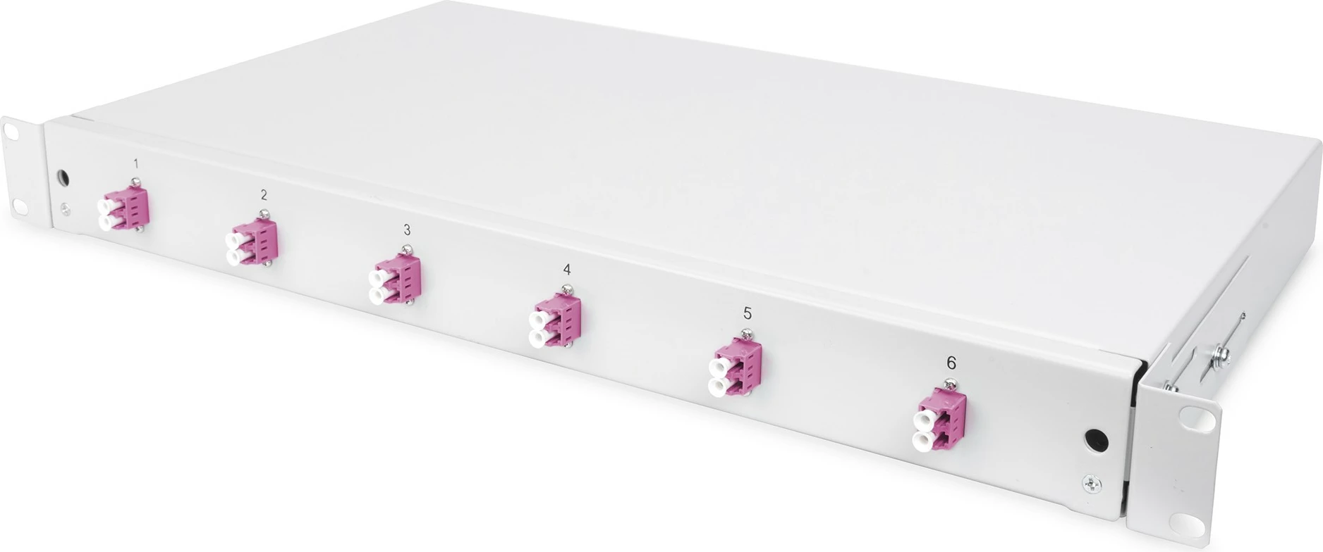 Panel menaxhimi kabllosh Digitus FO splice box 1U, LC, OM4, çelik, gri