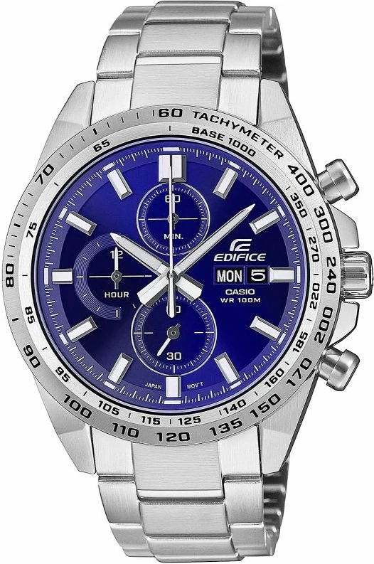 Orë dore për meshkuj Casio Edifice, argjend me blu