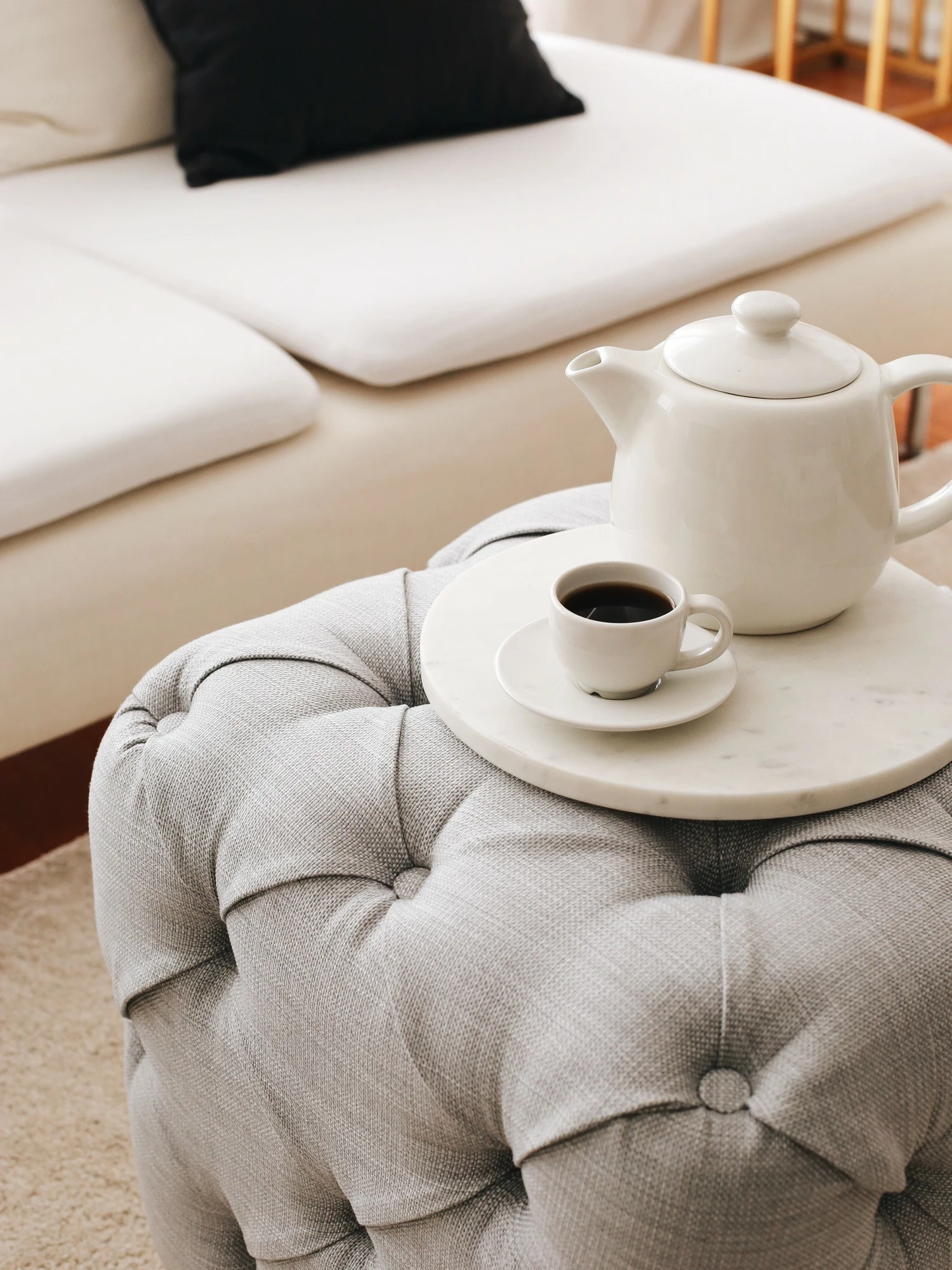 Puf Atelier del Sofa, Kup Chester, ngjyrë gri