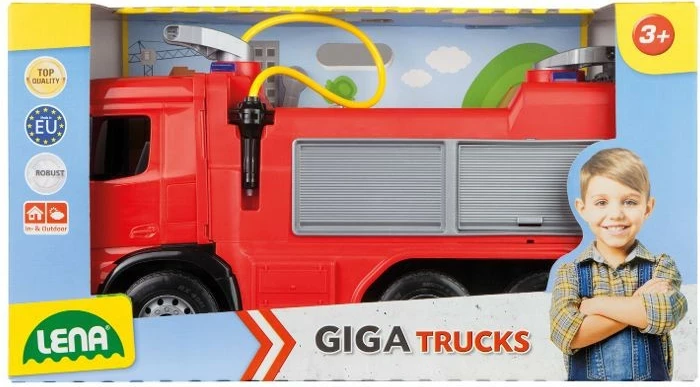 Kamion zjarri lodër Lena GIGA TRUCKS, plastikë, 65 cm, i kuq