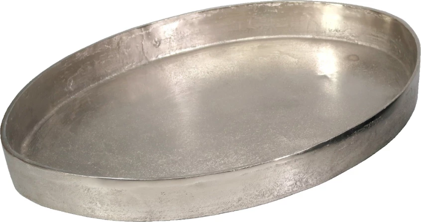 Tabaka dekorative GLAZ, alumin, ngjyrë argjendi, 65x47x7cm