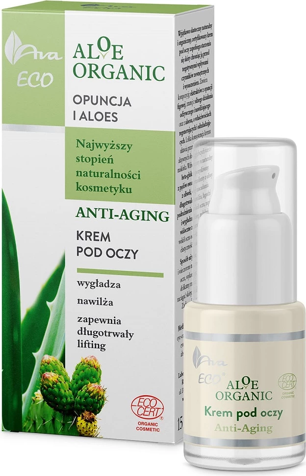 Krem për sy për femra Ava Laboratorium Aloe Organic Anti-Aging, 15ml