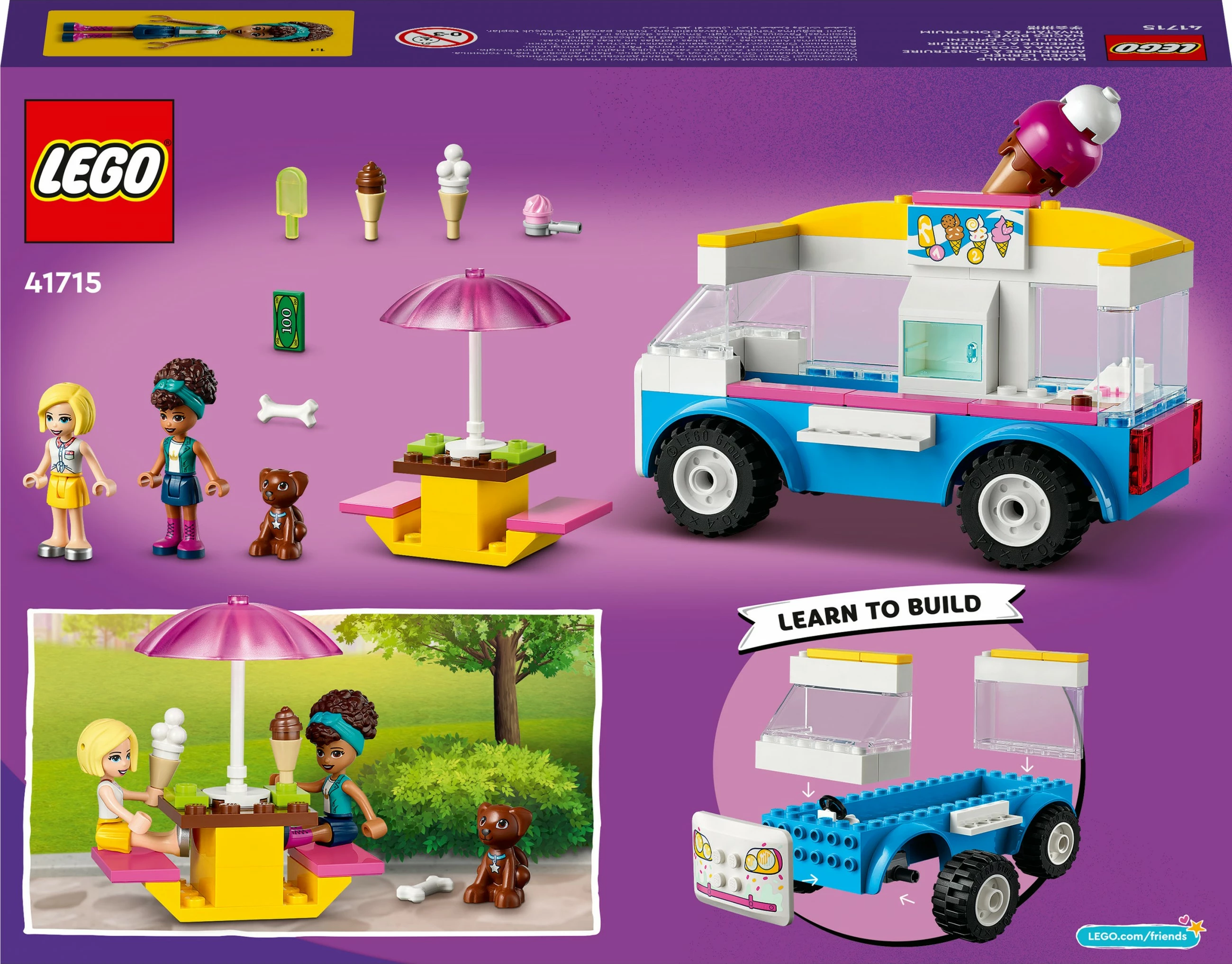 Set ndërtimi LEGO Friends 41715 me furgon akulloresh, 84 pjesë, shumëngjyrësh