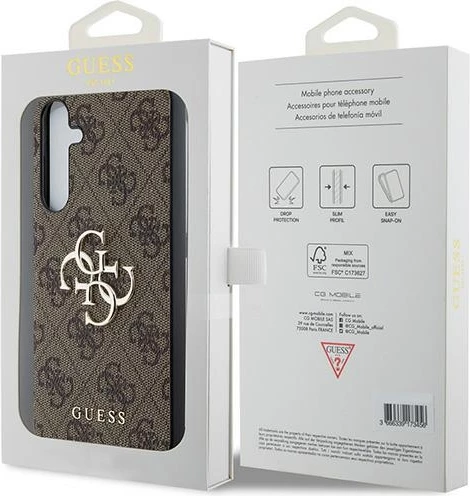 Mbështjellës Guess 4G Big Metal Logo për Samsung Galaxy A35, kafe