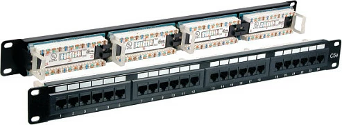 Patchpanel EFB Elektronik 24xRJ45 Cat.6, 19" 1U, UTP, i zi