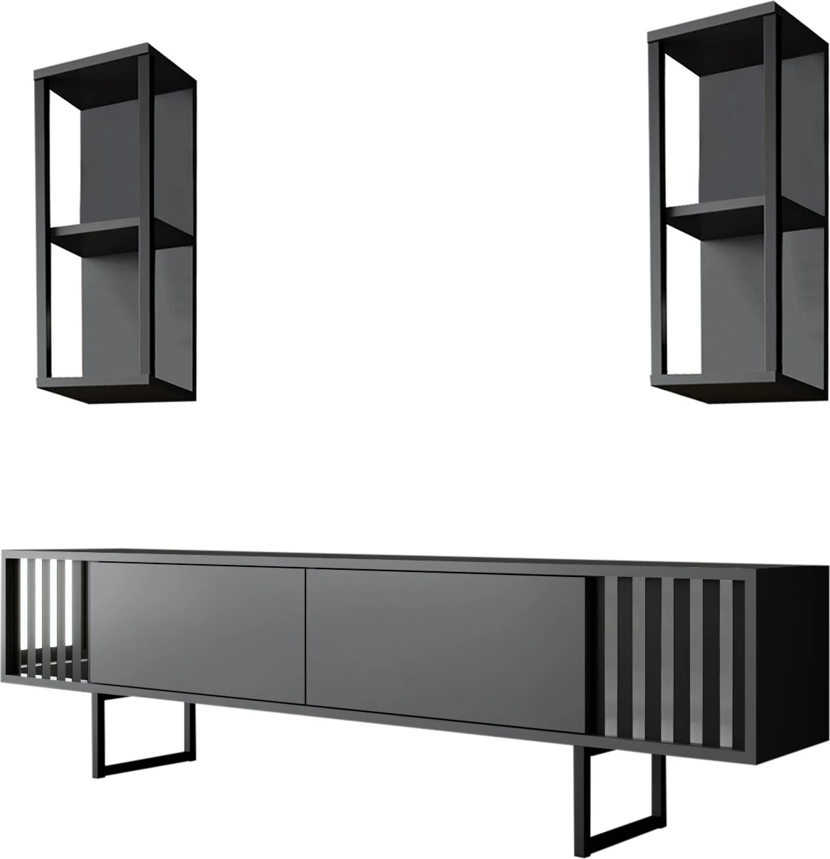 Komodë TV Hanah Home, linja krom, anthracite, e zezë