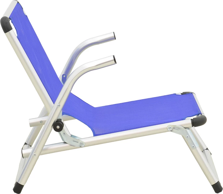 Karrige plazhi Plazo, alumin-textilene, ngjyrë argjendi-blu, 55x70x59cm