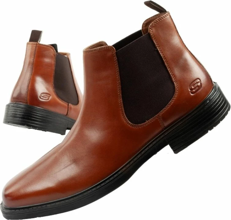 Çizme chelsea për meshkuj Skechers, kafe