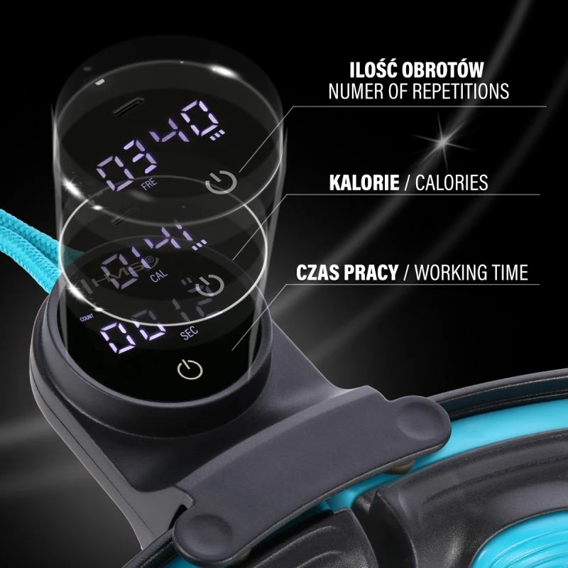 Hula hop me magnete dhe peshë HMS HHM17, i zi/turkuaz