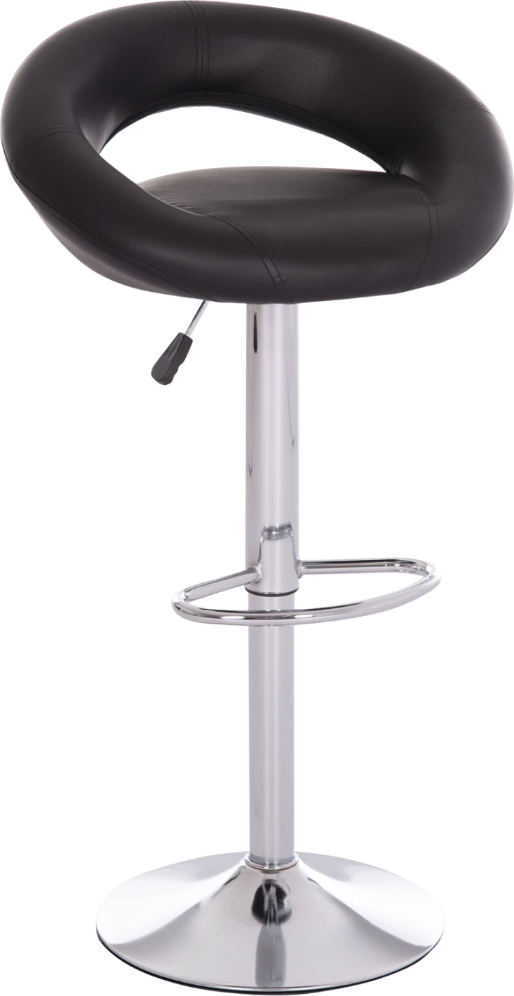 Karrige për bar REA, rrotulluese, lëkurë PU e zezë, me sustë, 54x47x96cm, set prej 2 copësh