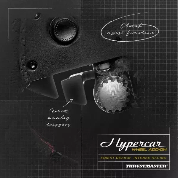 Timon për simulator garash Thrustmaster Hypercar Wheel Add-On, 25 butona, kompatibil me baza T818/T598, i zi