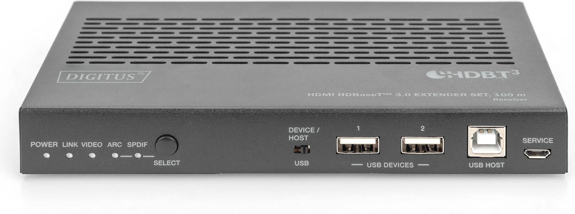 HDMI Extender Digitus HDBaseT 3.0 Set, transmetues & pranues, 100m, Cat6a, e zezë