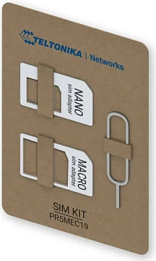 Adapter SIM Teltonika PR5MEC19, Nano/Micro në Full-size SIM, set 2 copë, inox/gri