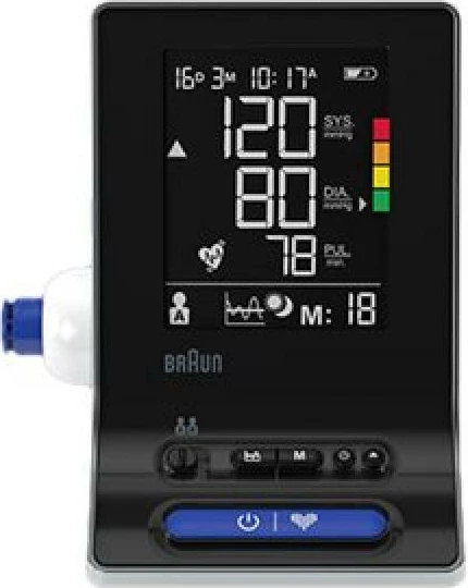 Matës i tensionit të gjakut Braun ExactFit 3 BUA6150, për krah, display me kode ngjyrash, set me 2 mansheta, i zi