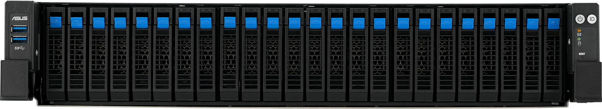 Server rack ASUS RS720A-E13-RS24G, 2U, Socket SP5, dual AMD EPYC, DDR5, 24x hot-swap, 80 PLUS Titanium, i zi/argjendtë