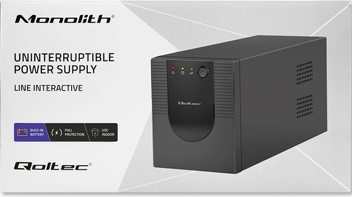 UPS Qoltec 53776, 1500VA, 900W, Midi Tower, Zi