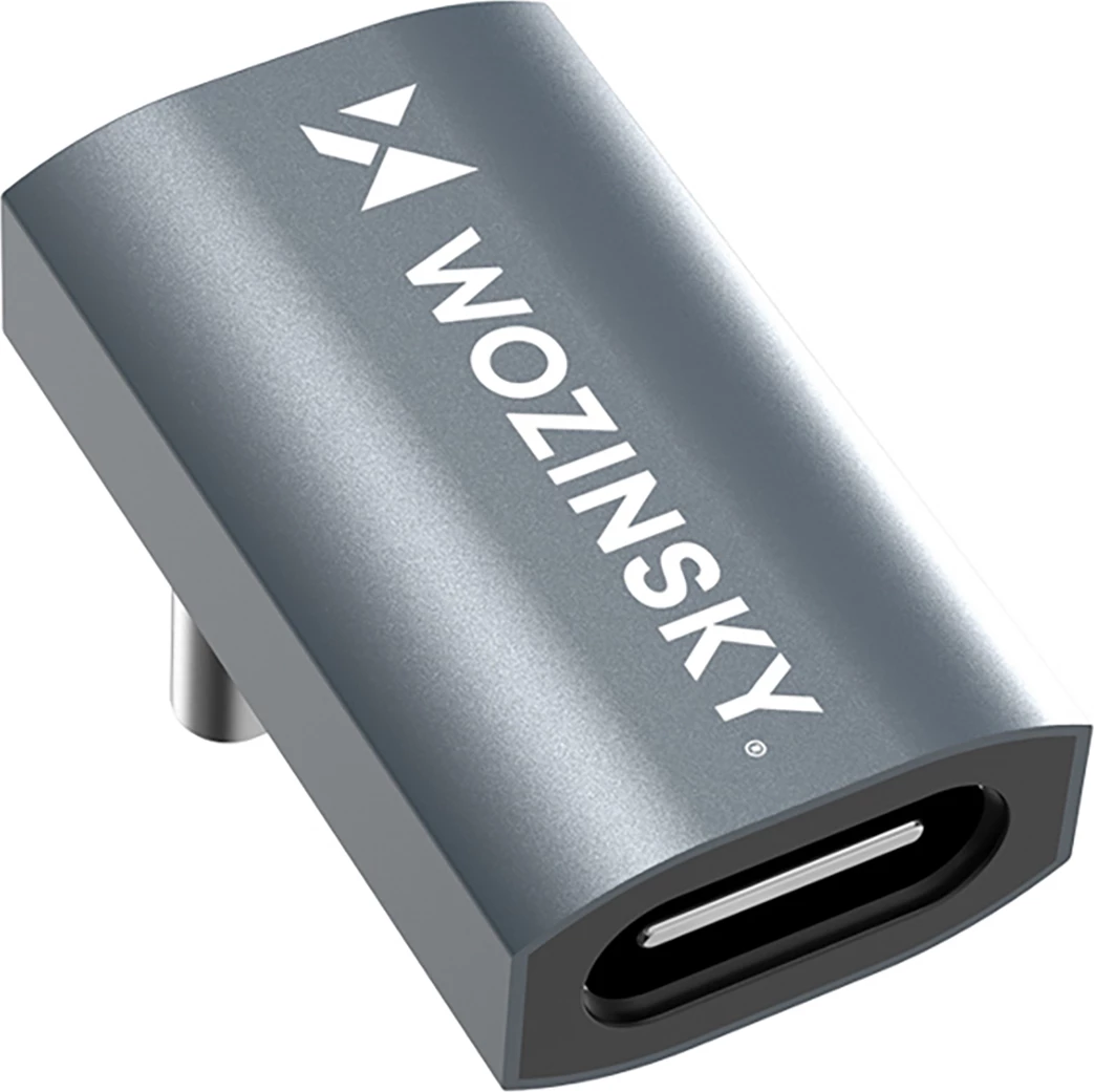 Adapter i kënduar USB-C në USB-C, Wozinsky WPKF-01, Thunderbolt 4 40Gb/s, PD 240W, 8K 60Hz, OTG, gri