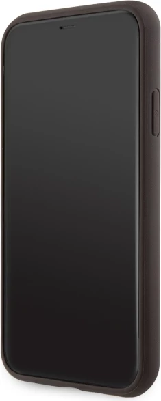 Mbështjellës Guess GUHMN61P4RPSW për iPhone 11/XR, 4G Printed Stripes MagSafe, Kafe