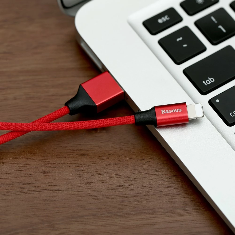Kabllo Baseus Yiven USB në Lightning, 1.8m, e kuqe