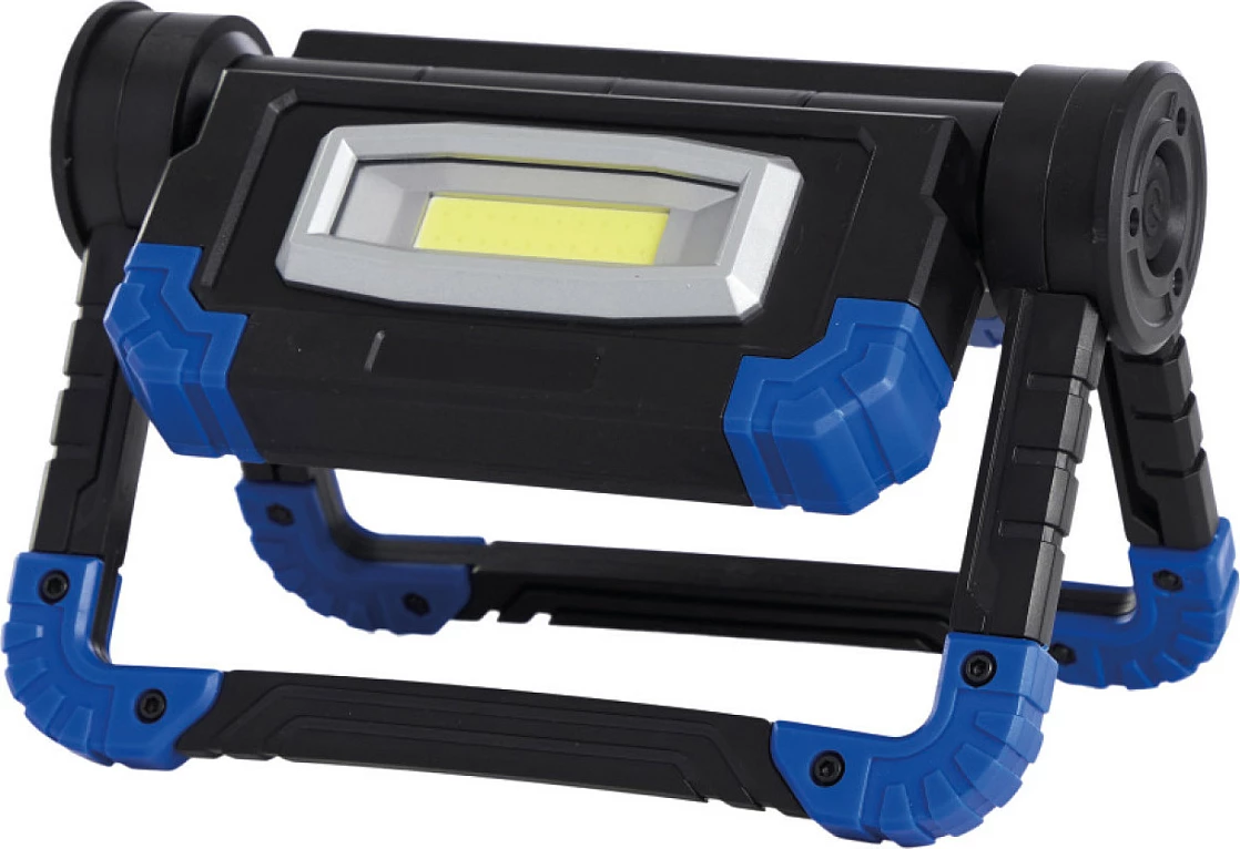 Reflektor pune LED RealPower 463617, 10W, 600 lm, me bateri AA, IPX2, zi/blu