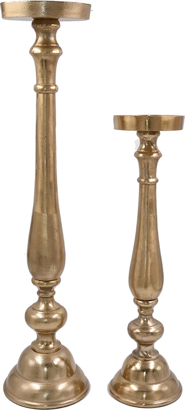 Mbajtës qirinjsh IONAS, alumin, ngjyrë ari, 15x15x55 cm