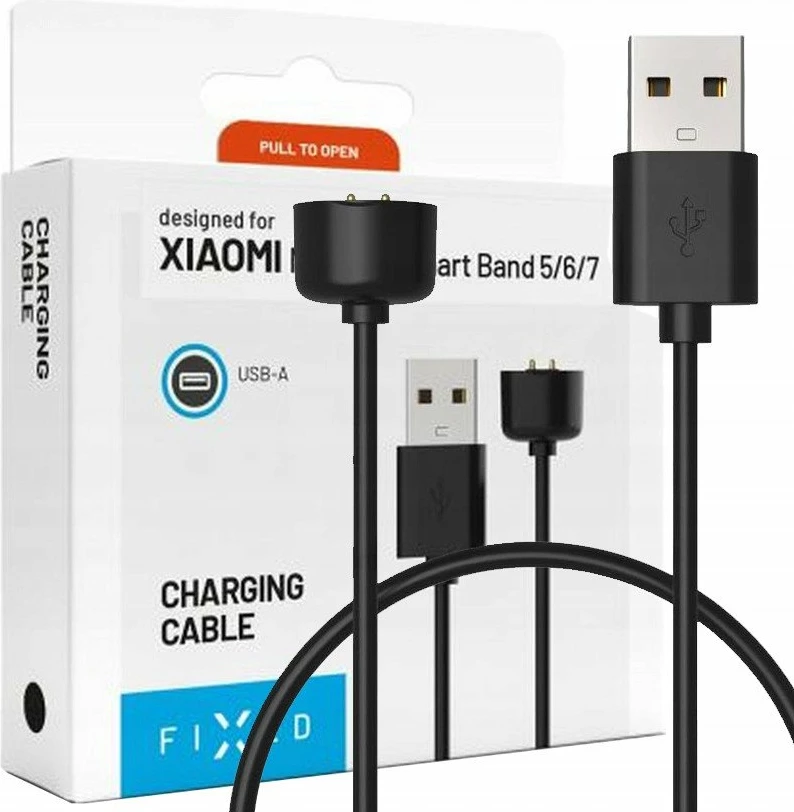 Kabllo karikimi USB-A Fixed FIXDW-989 1 m për Xiaomi Mi Band/Smart Band 5/6/7, e zezë
