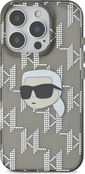 Mbështjellës Karl Lagerfeld IML Karl Head Electroplated për iPhone 16 Pro, Zi
