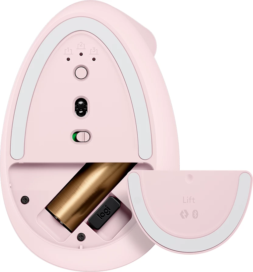 Maus LOGITECH Lift ergonomik vertikal Bluetooth/RF 4000 DPI Rose/Dark Rose, me receiver Unifying
