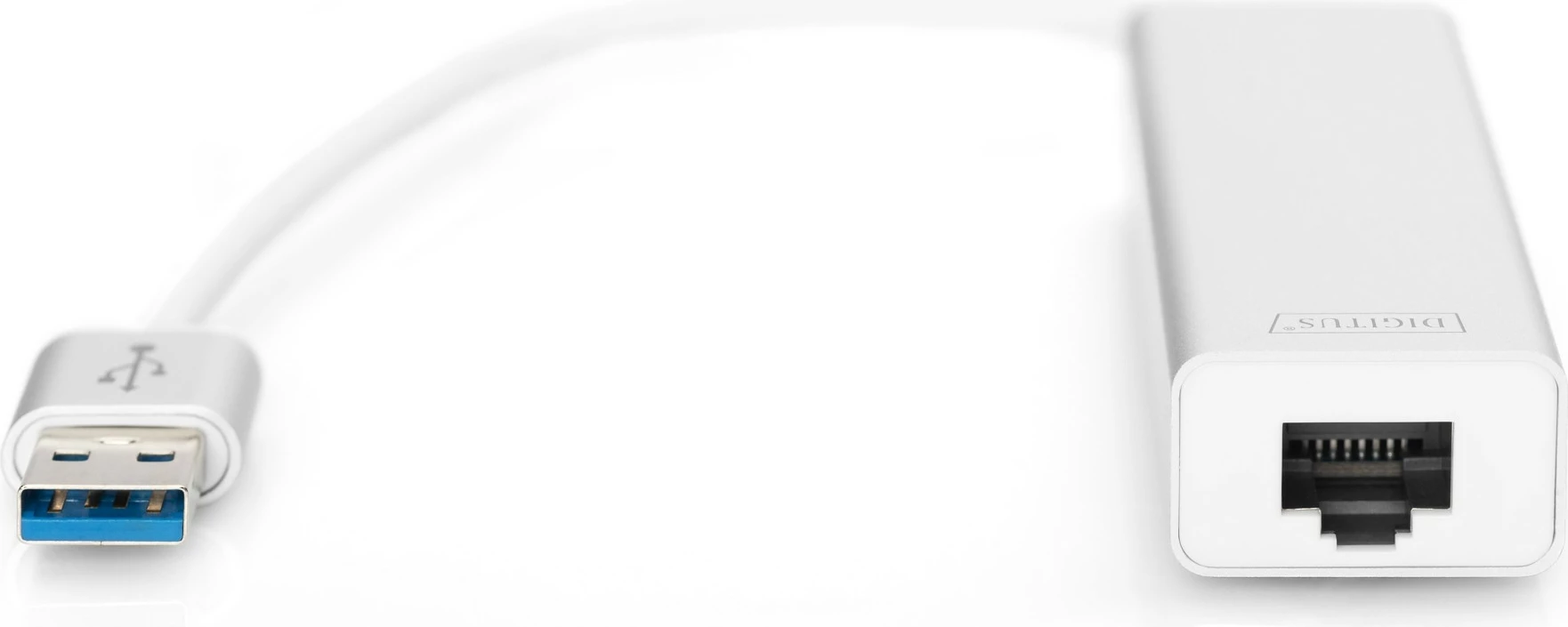 Hub USB 3.0 Digitus, 3 Porta & LAN Gigabit, Silver, White