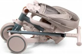 Tricikël fëmijësh Milly Mally Zippy, 12+ muaj, 25 kg max, ulëse rrotulluese 180°, rrota shkumë, kornizë çeliku, me tendë dhe shtytës prindi, Blu